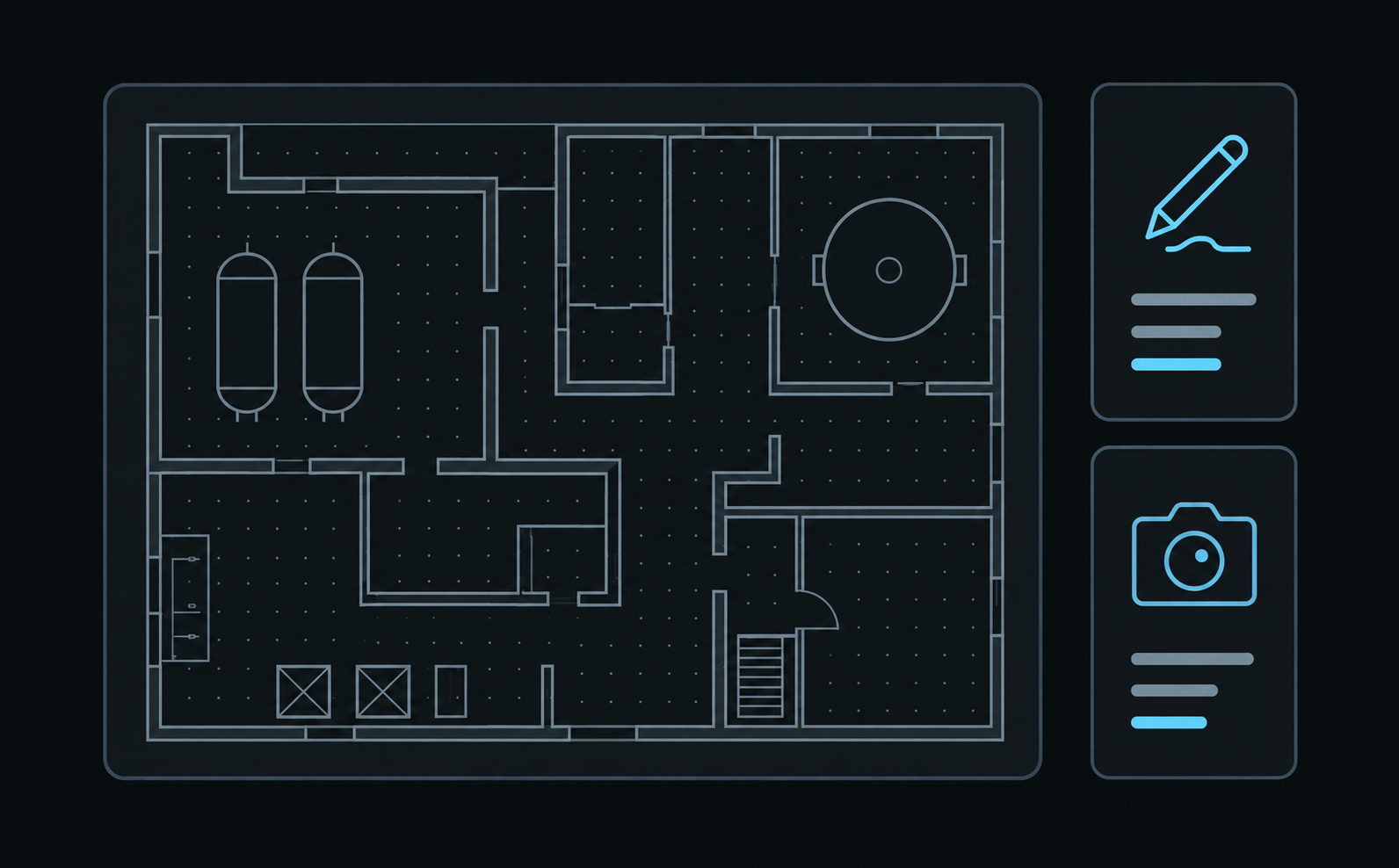 Facility map and inspection simulation